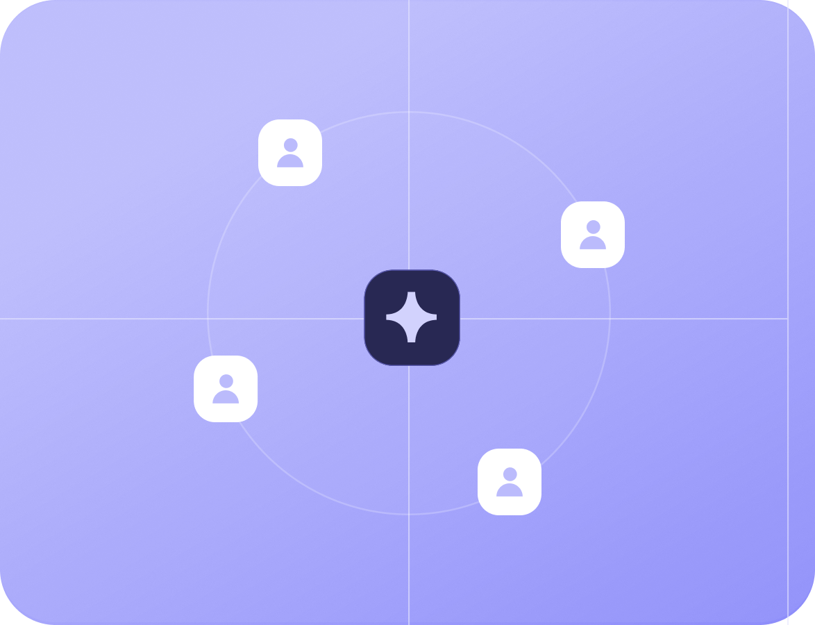 Illustrazione di un assistente AI condiviso da tutto il team