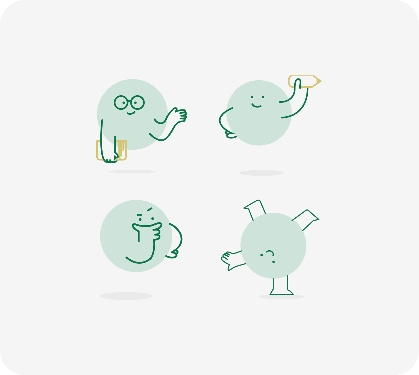 Illustrazioni dei personaggi Happy Teaching