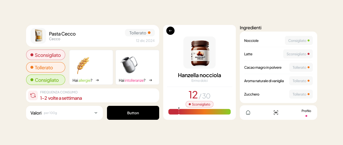UI element app mobile genefood